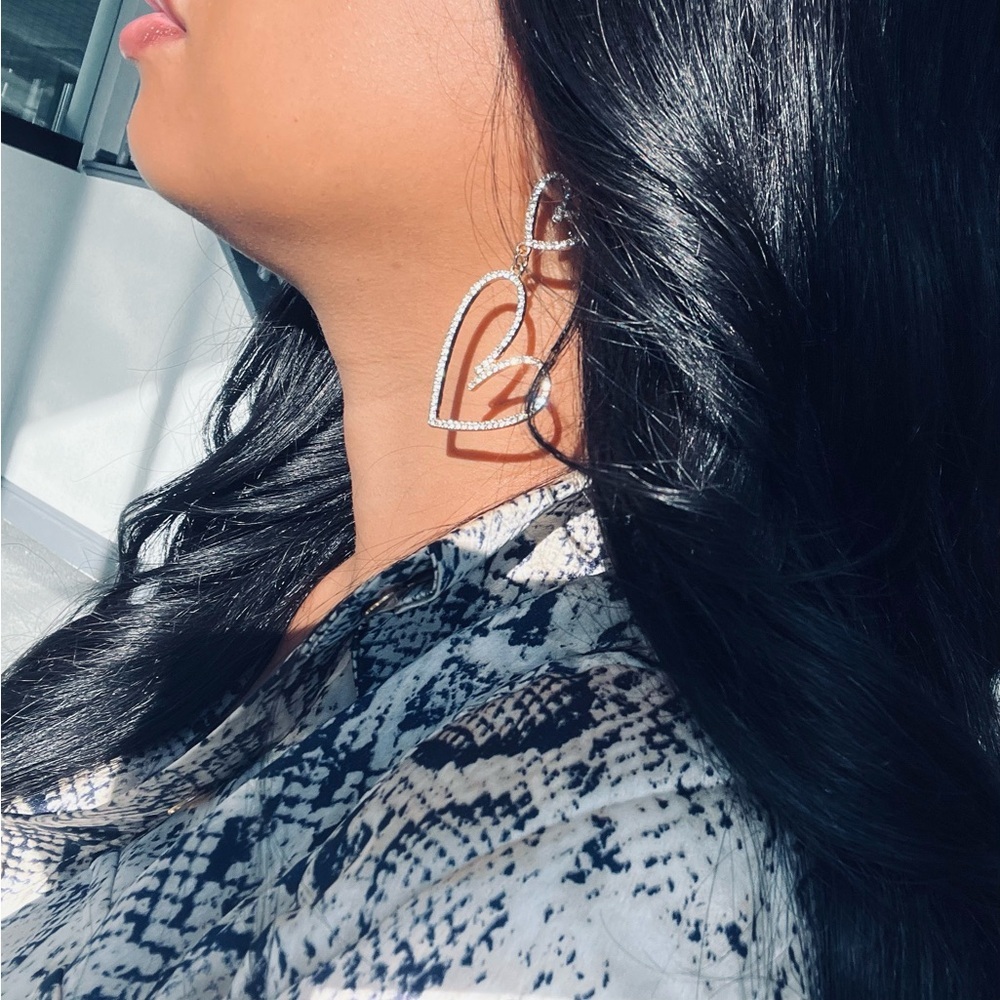 Double hearted earrings - Picture 5 of 5